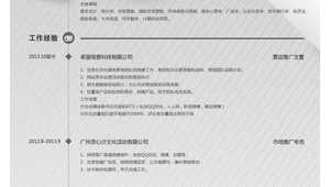 网络营销推广简历