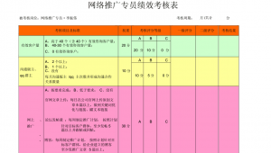 网络推广人员绩效